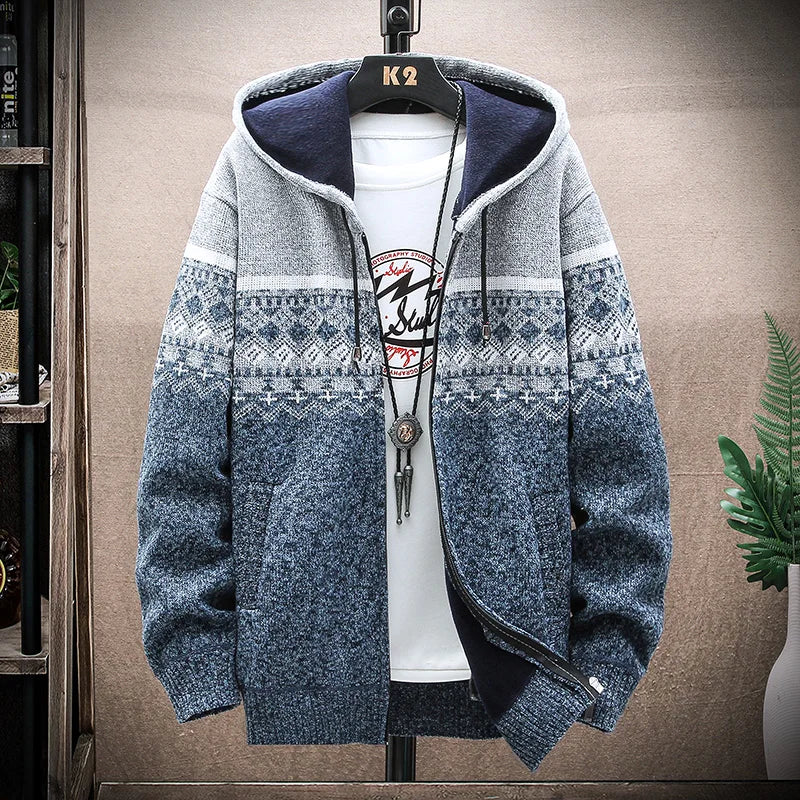 Stijlvolle geruite winterjas voor heren met elegant patroon en warme voering