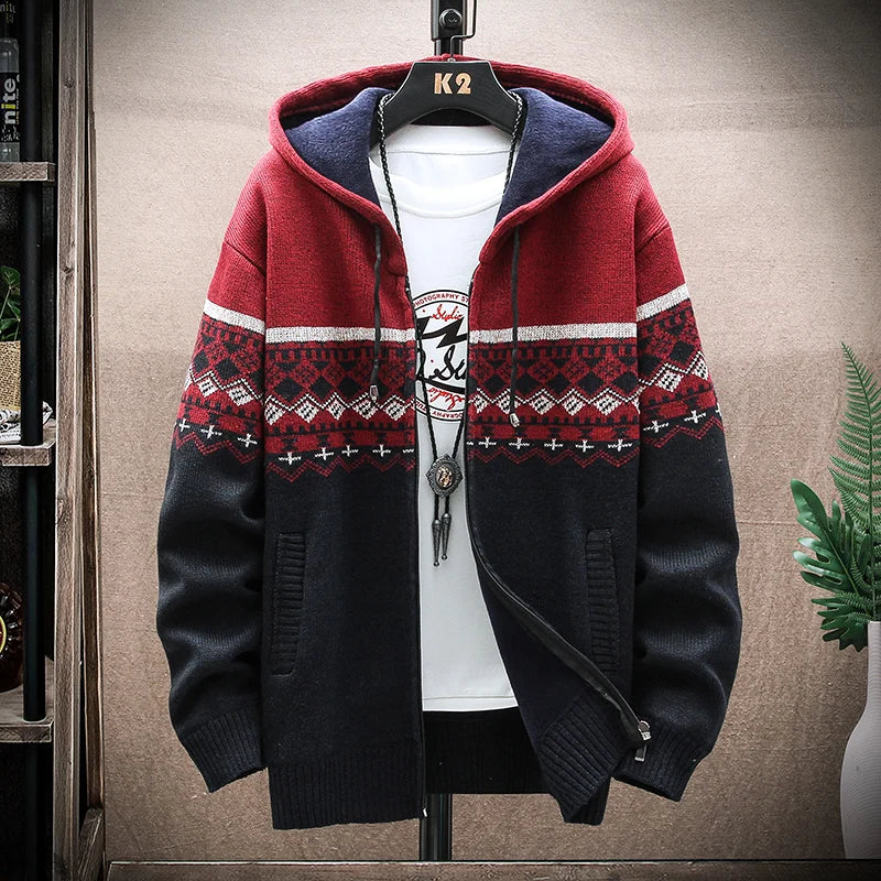Stijlvolle geruite winterjas voor heren met elegant patroon en warme voering
