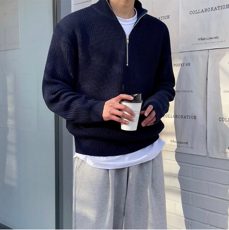 Stijlvolle pullover met ritssluiting voor heren, modern en functioneel, ideaal voor veelzijdig gebruik