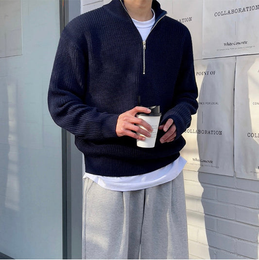 Stijlvolle pullover met ritssluiting voor heren, modern en functioneel, ideaal voor veelzijdig gebruik