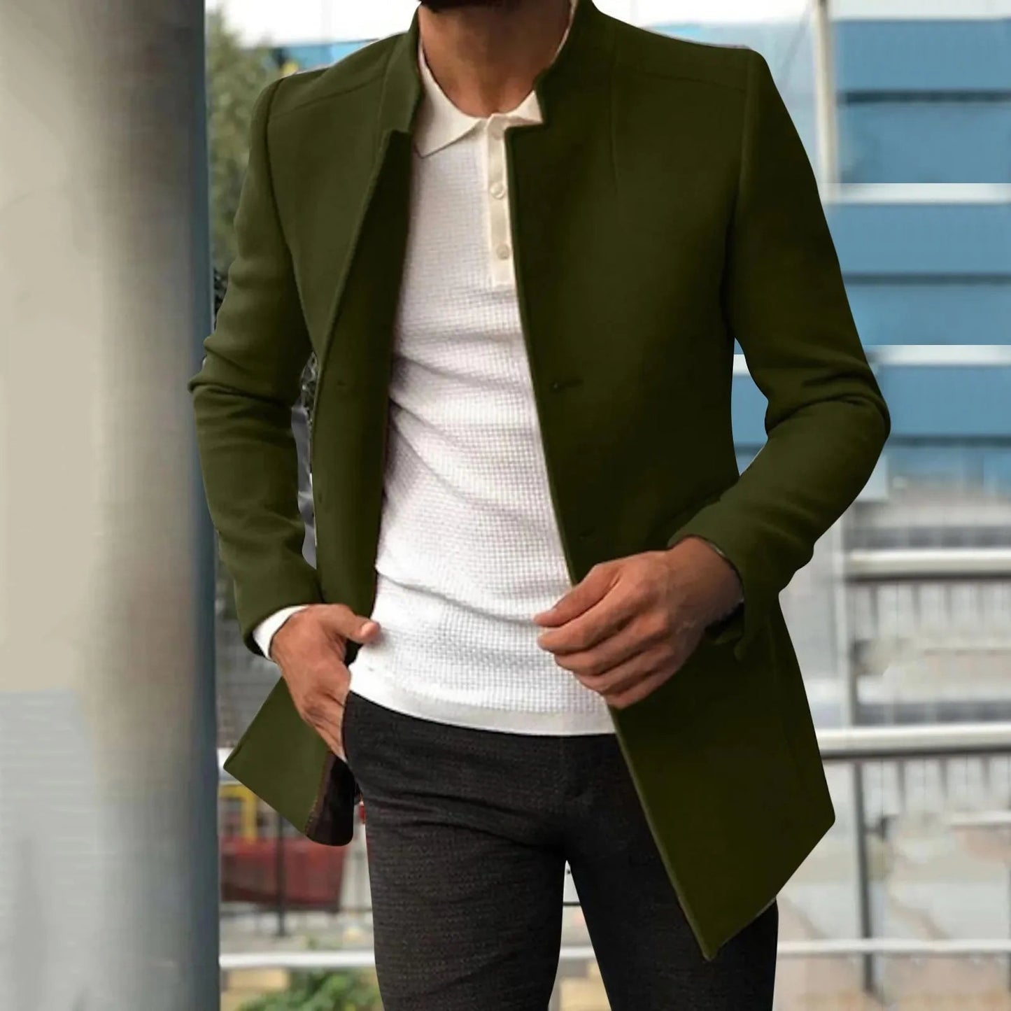 Stijlvolle, warme zakelijke jas voor heren in een elegant ontwerp