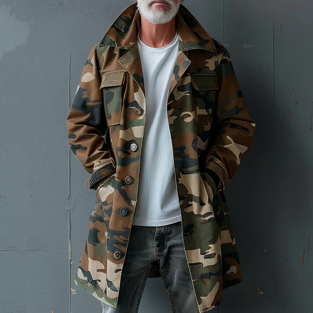 Stijlvolle winter trenchcoat voor heren, ideaal voor herfst- en winterdagen, met een klassiek ontwerp en hoogwaardige afwerking.