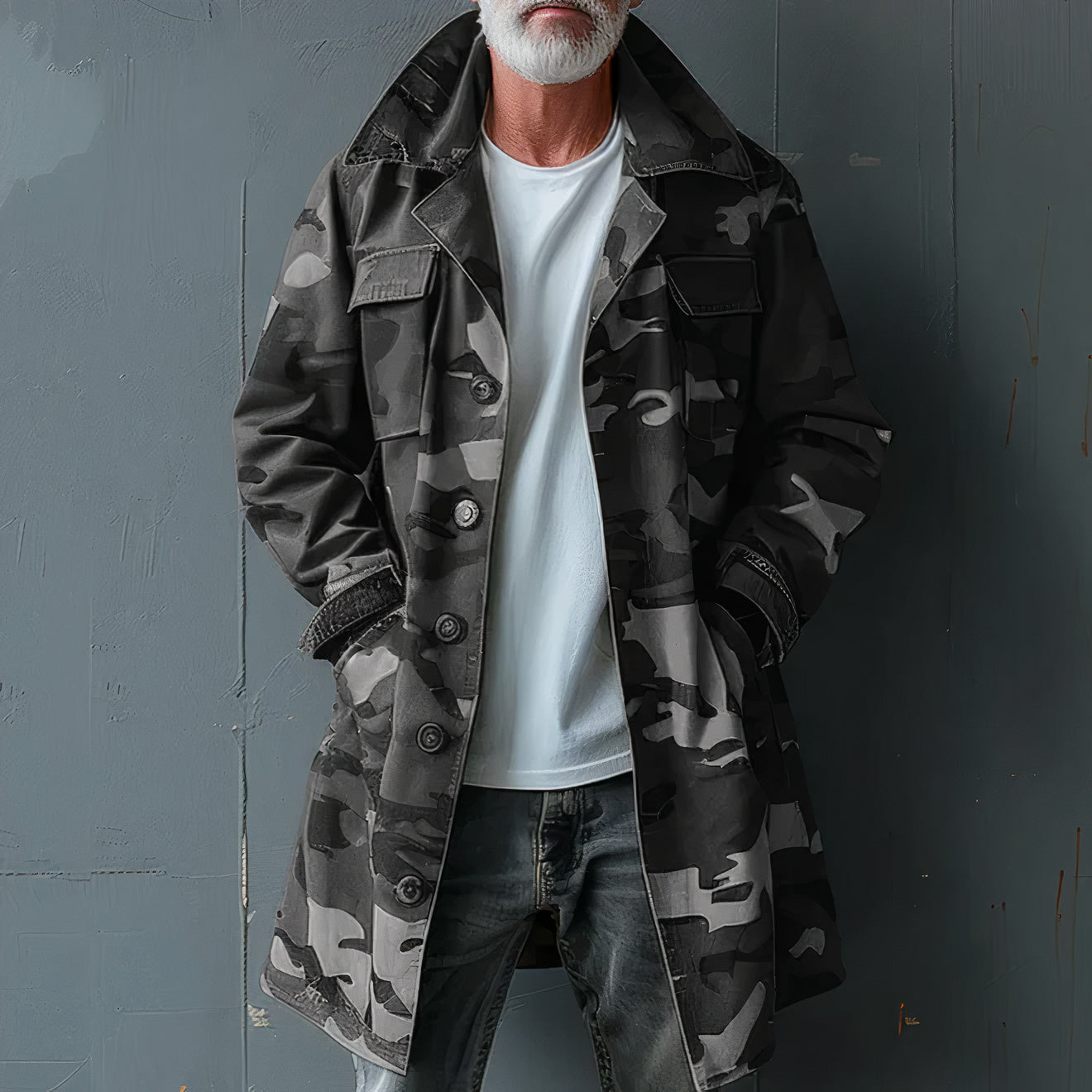 Stijlvolle winter trenchcoat voor heren, ideaal voor herfst- en winterdagen, met een klassiek ontwerp en hoogwaardige afwerking.