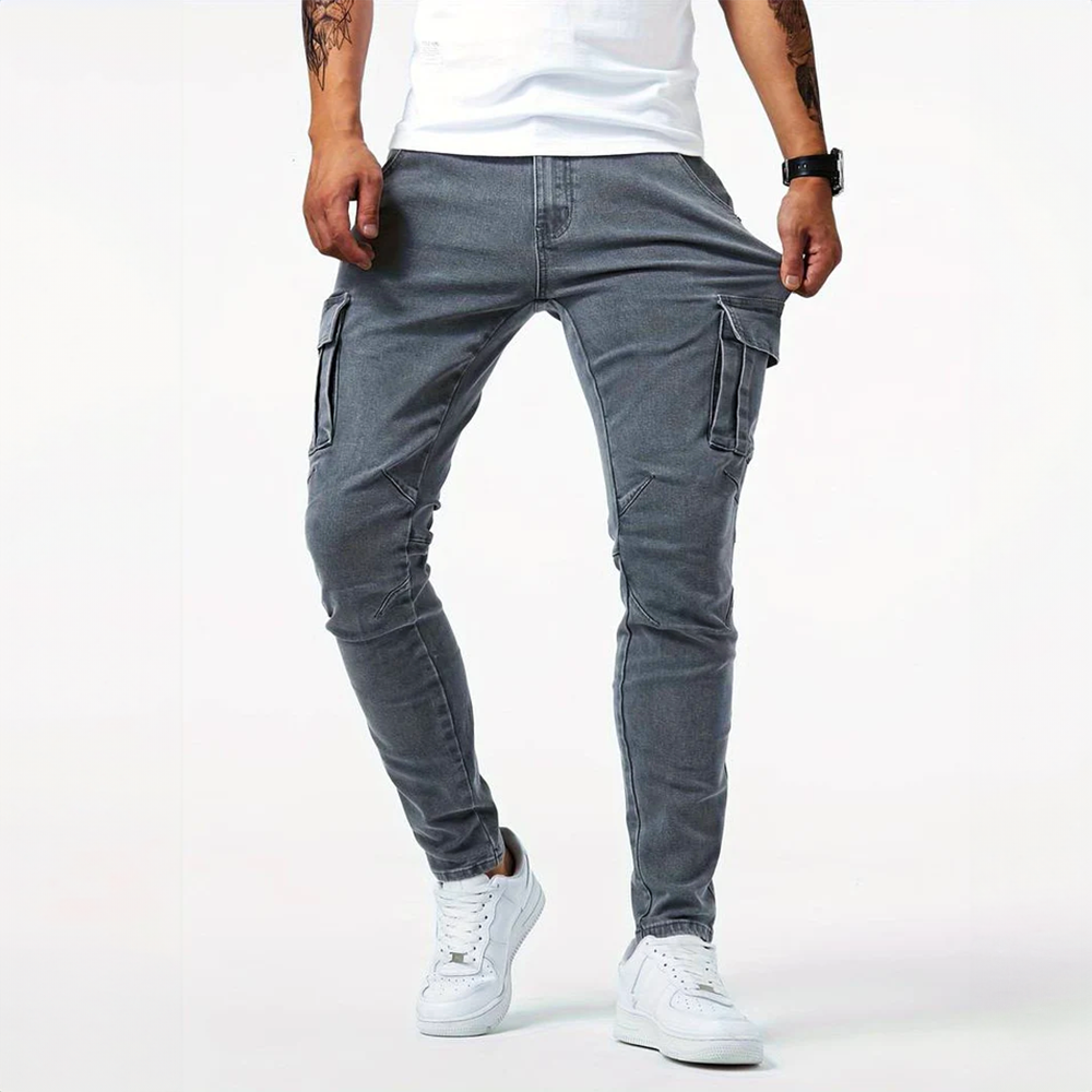 Stijlvolle en lichtgewicht cargo zomerjeans voor heren met functionele zakken