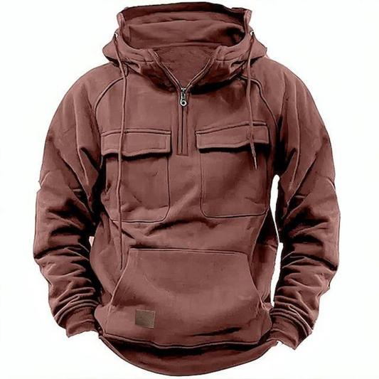 Tactische hoodie voor mannen met praktische zakken en een sportief ontwerp voor outdooravonturen en dagelijks gebruik