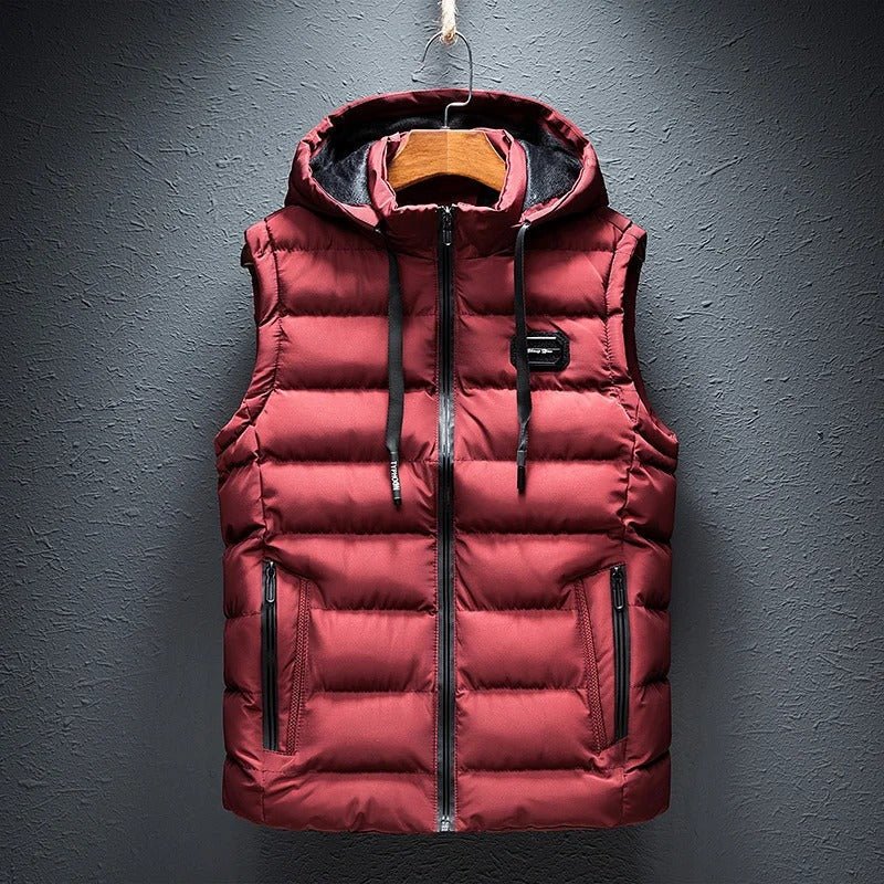 Thermisch heren fleece vest met capuchon, ideaal voor buitenactiviteiten en koude dagen