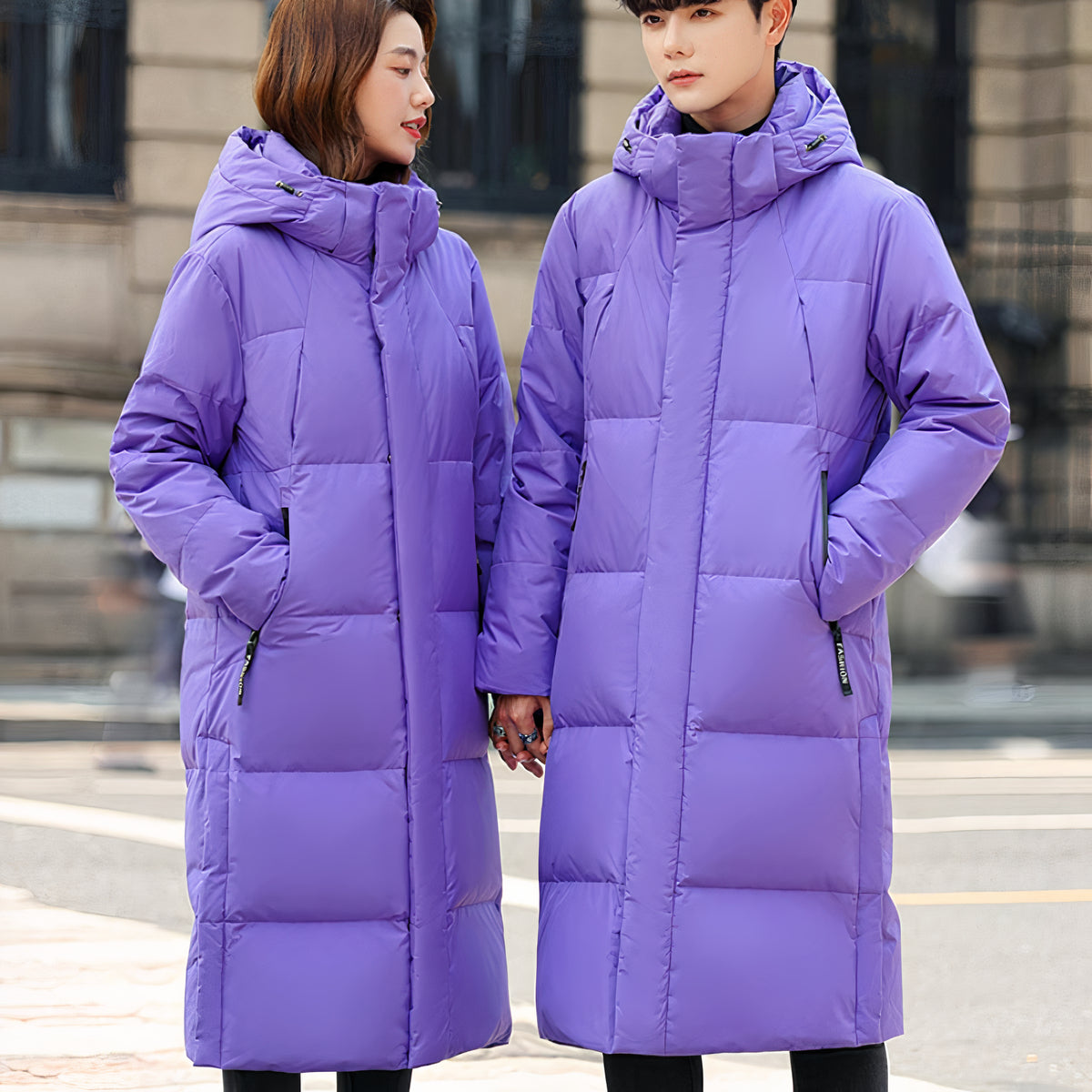 Trendy lange warme parka voor mannen en vrouwen, met een modern en stijlvol ontwerp