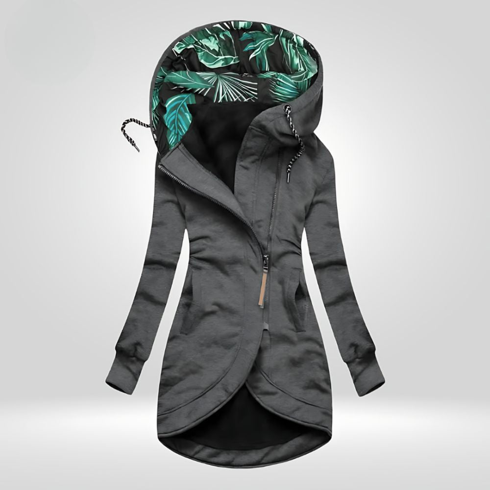 Trendige Winterjacke mit Kapuze für Frauen, ideal für kalte Herbst- und Wintertage.