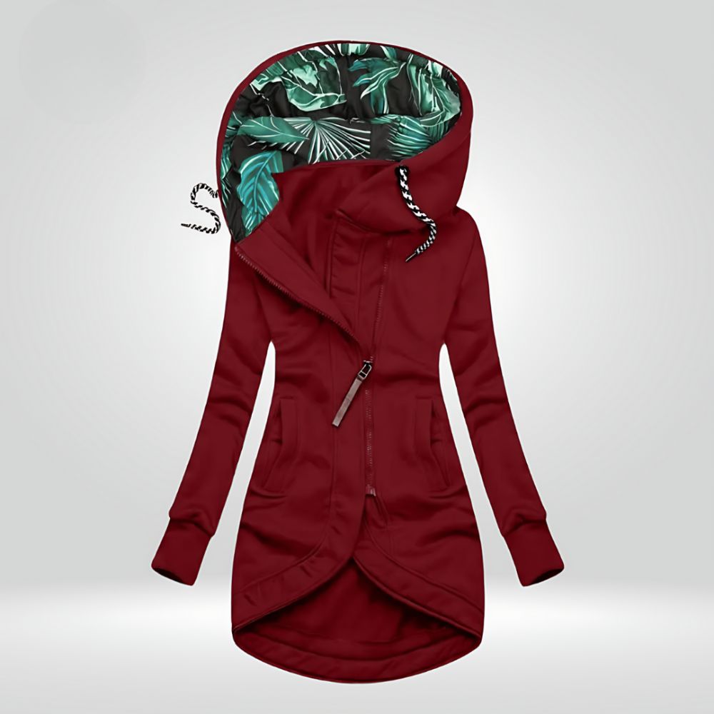 Trendige Winterjacke mit Kapuze für Frauen, ideal für kalte Herbst- und Wintertage.