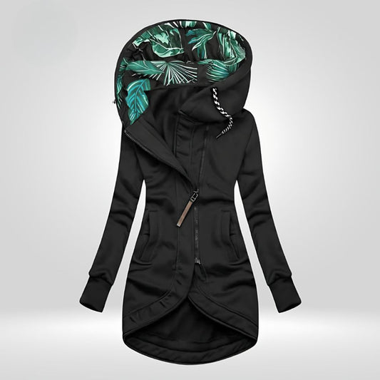 Trendige Winterjacke mit Kapuze für Frauen, ideal für kalte Herbst- und Wintertage.