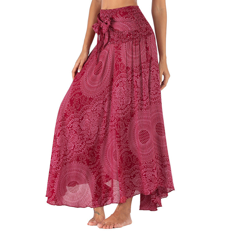 Trendy bohemian lange zomerrok met vloeiende snit en boho-design