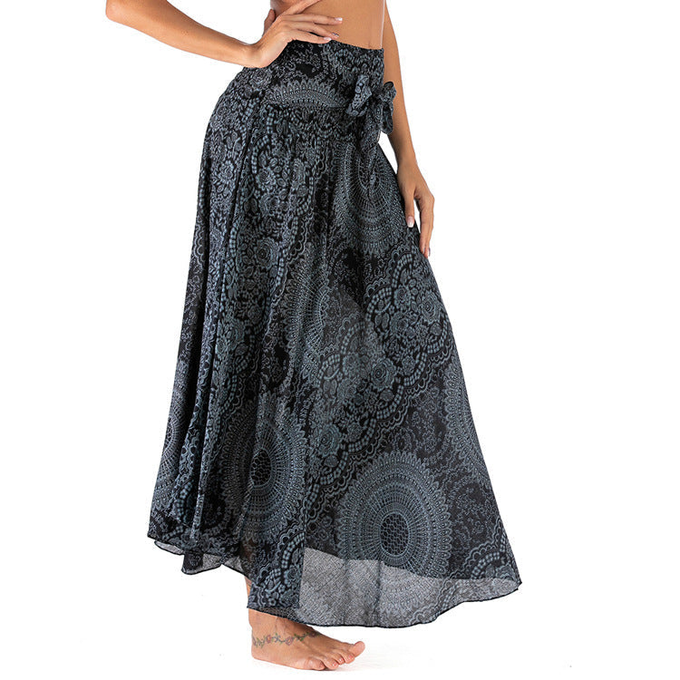 Trendy bohemian lange zomerrok met vloeiende snit en boho-design