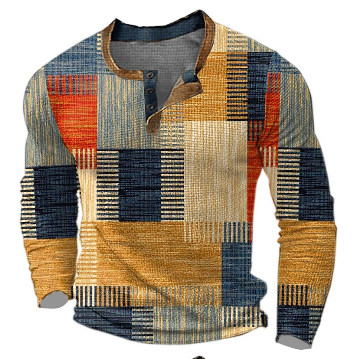 Herentrui met colorblock-dessin in moderne kleuren