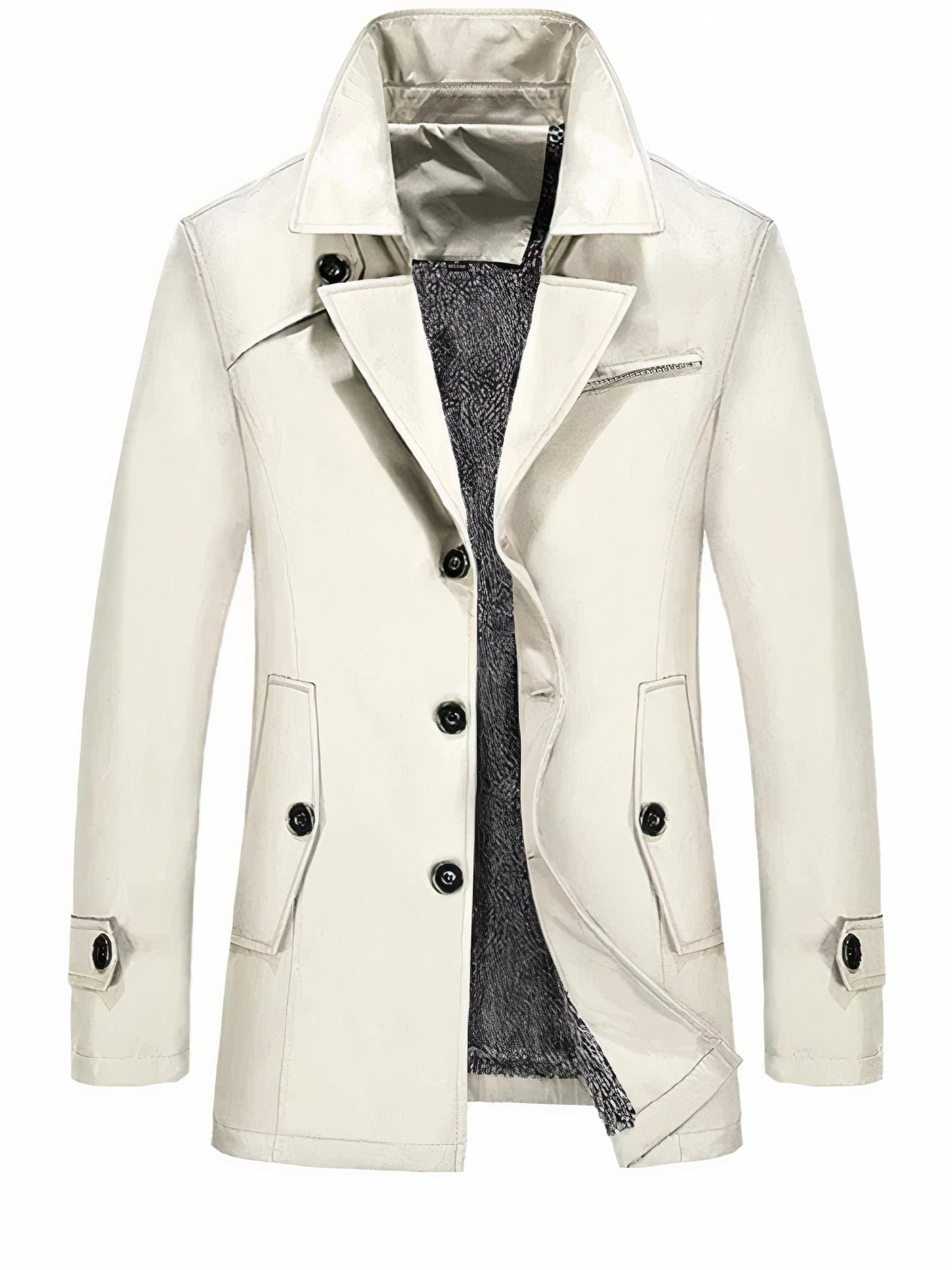 Elegante winter trenchcoat voor heren met een warme voering, ideaal voor herfst- en winterdagen.