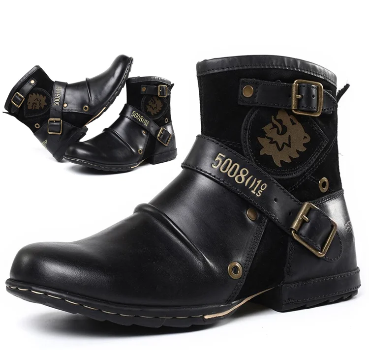 Vintage cowboylaarzen voor heren, ideaal voor herfst- en winterdagen, gemaakt van robuust leer en met een authentiek westernontwerp.