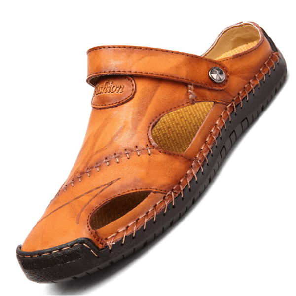 Voetontlastende herensandalen voor de zomer - ergonomisch, ademend en met een antislipzool.