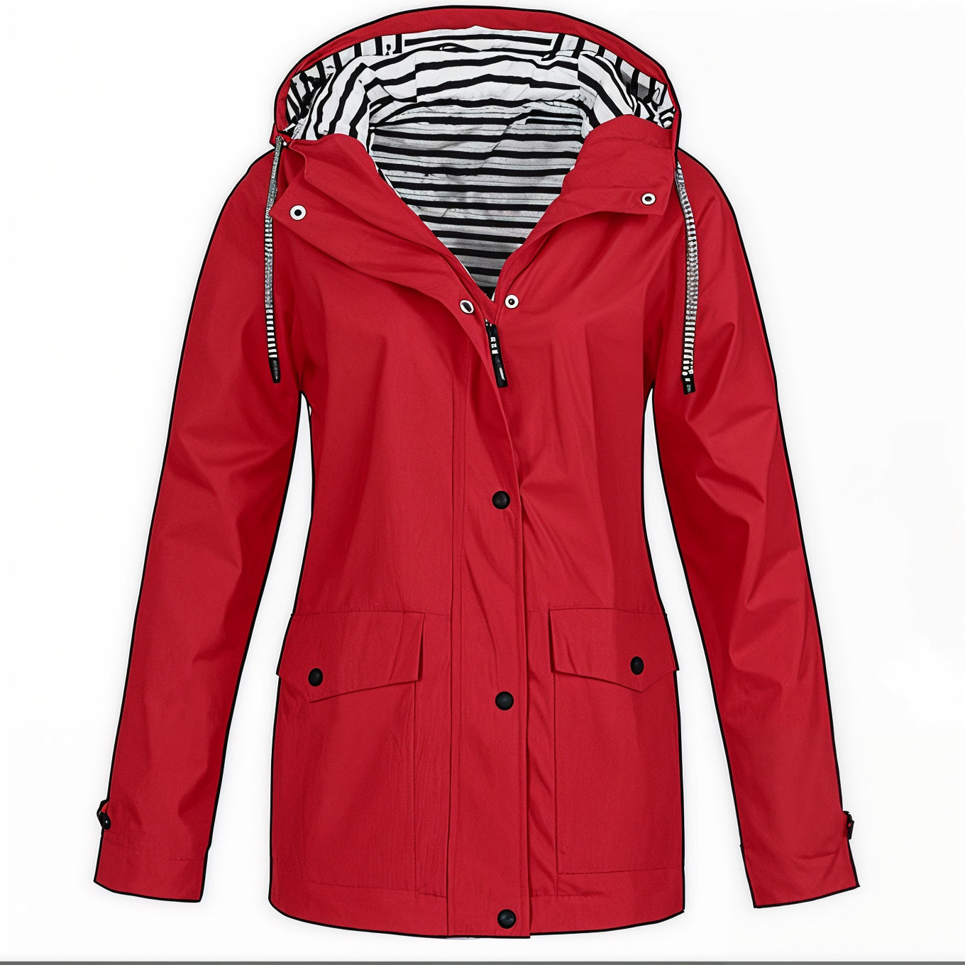 Vrijetijds regenjack voor vrouwen, ideaal voor comfort en bescherming tijdens regenachtige dagen.