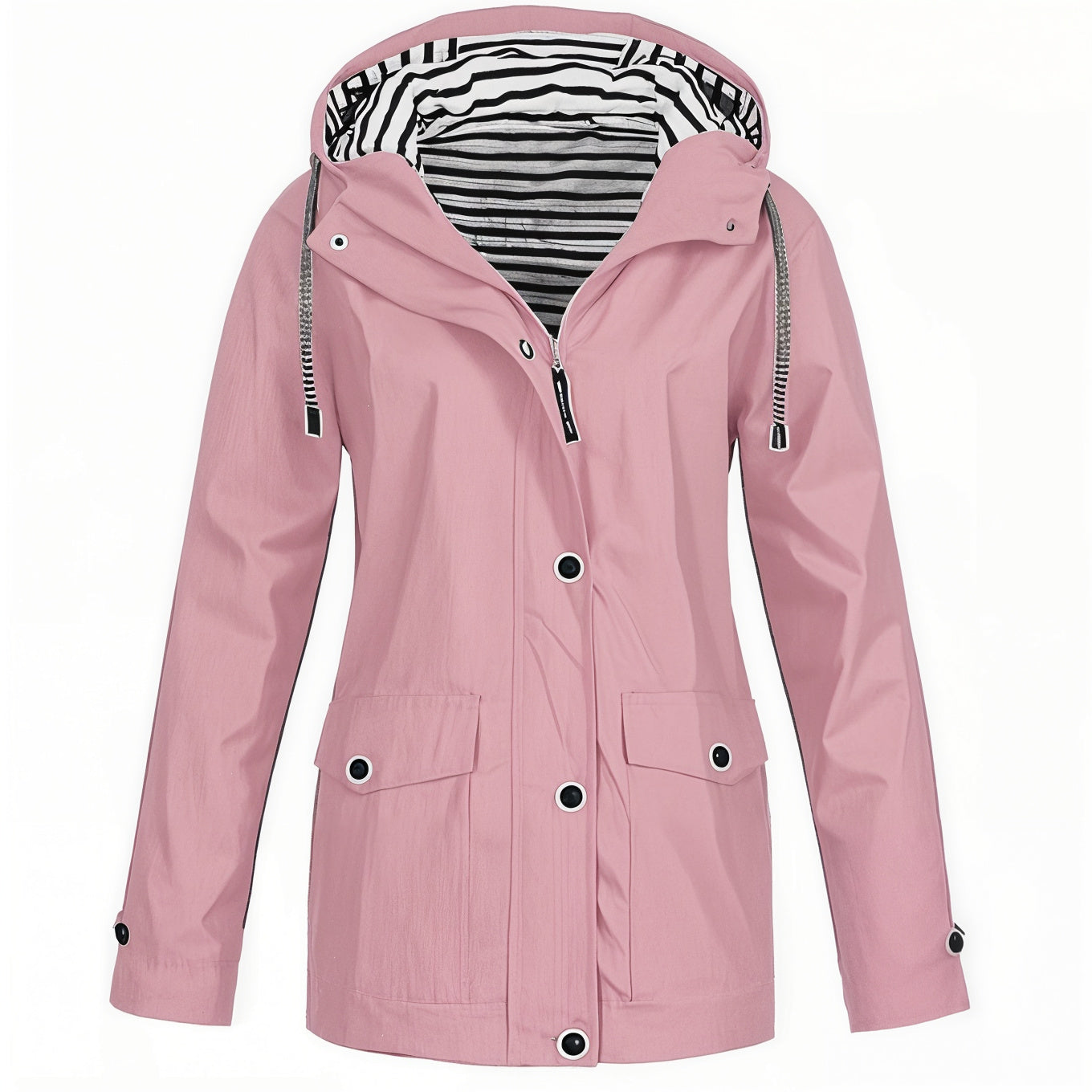 Vrijetijds regenjack voor vrouwen, ideaal voor comfort en bescherming tijdens regenachtige dagen.