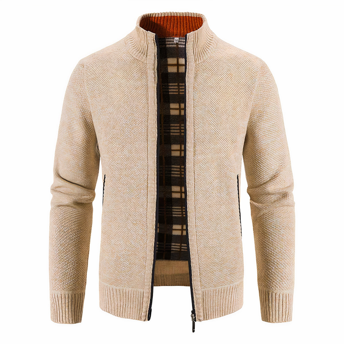 Casual jack voor heren met een warme binnenvoering, ideaal voor herfst- en winterdagen.