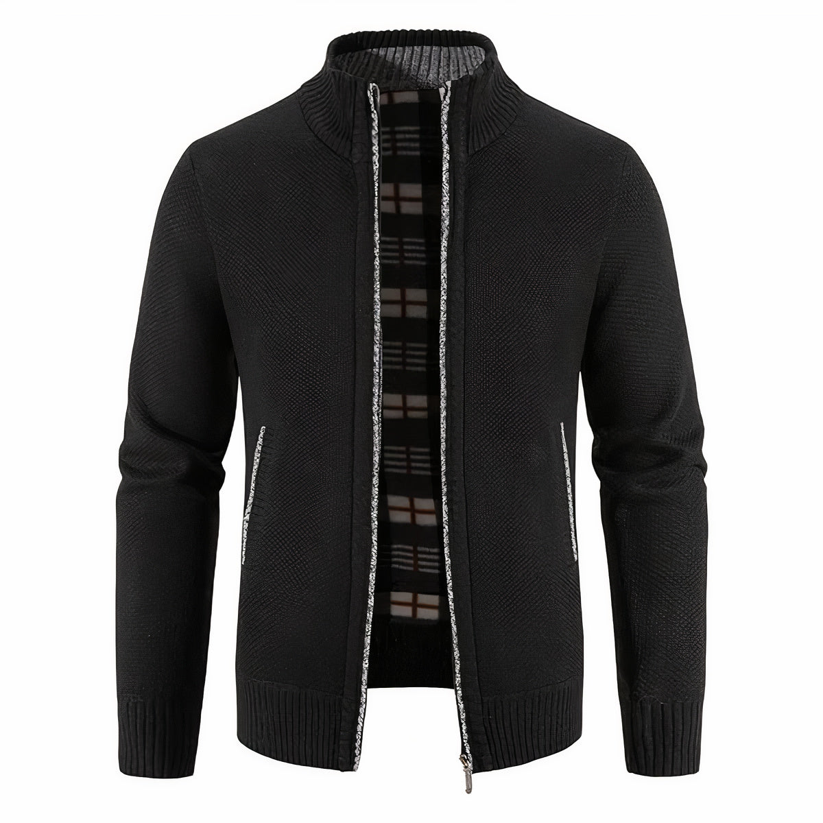 Casual jack voor heren met een warme binnenvoering, ideaal voor herfst- en winterdagen.