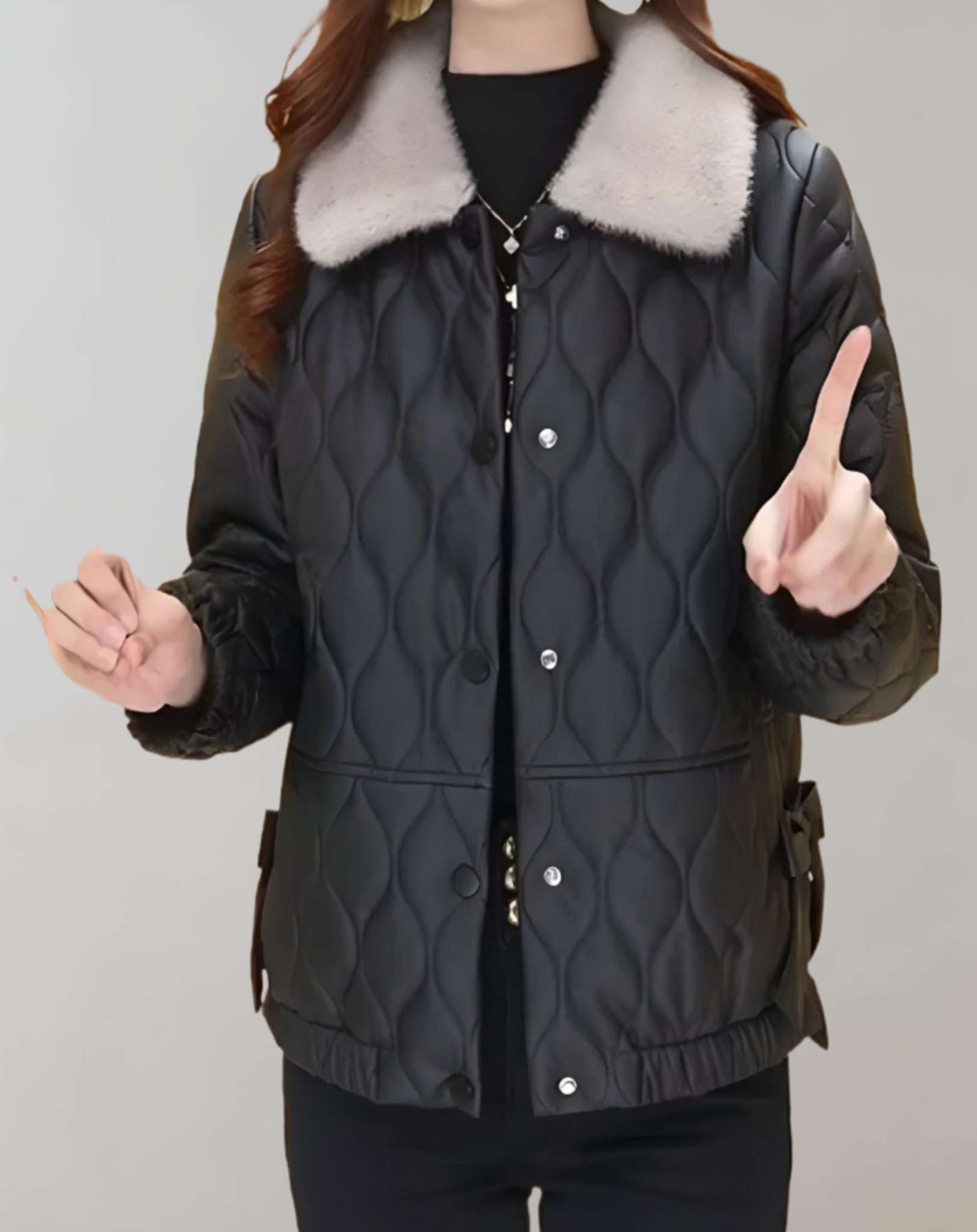 Warme gewatteerde jas voor dames met een modieus gewatteerd patroon, ideaal voor herfst- en winterdagen