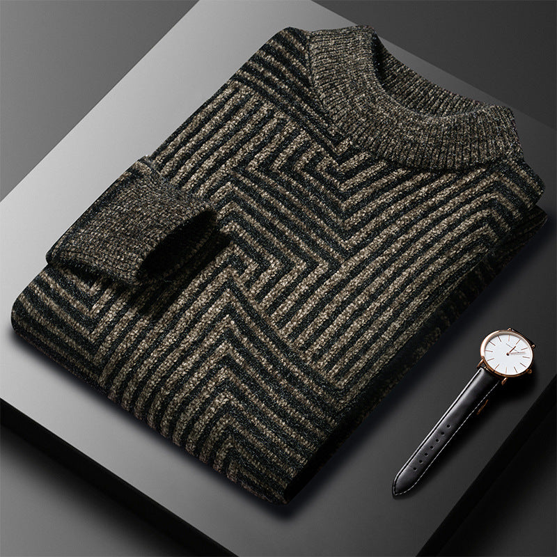Warme herentrui met een elegant patroon en een klassiek ontwerp.
