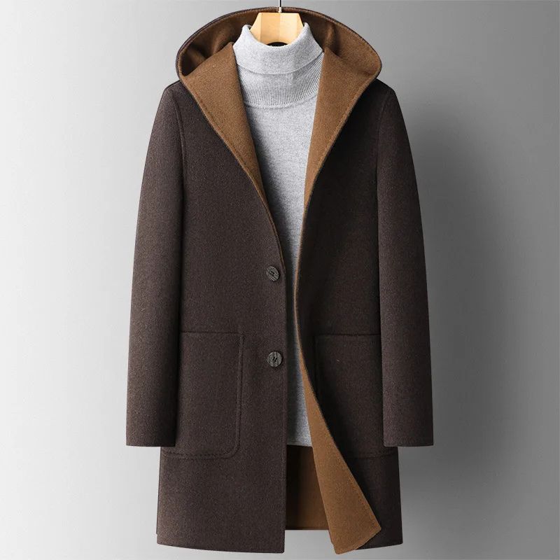 Hooded winterjack voor heren, ideaal voor herfst- en winterdagen, met een elegant ontwerp en praktische details.