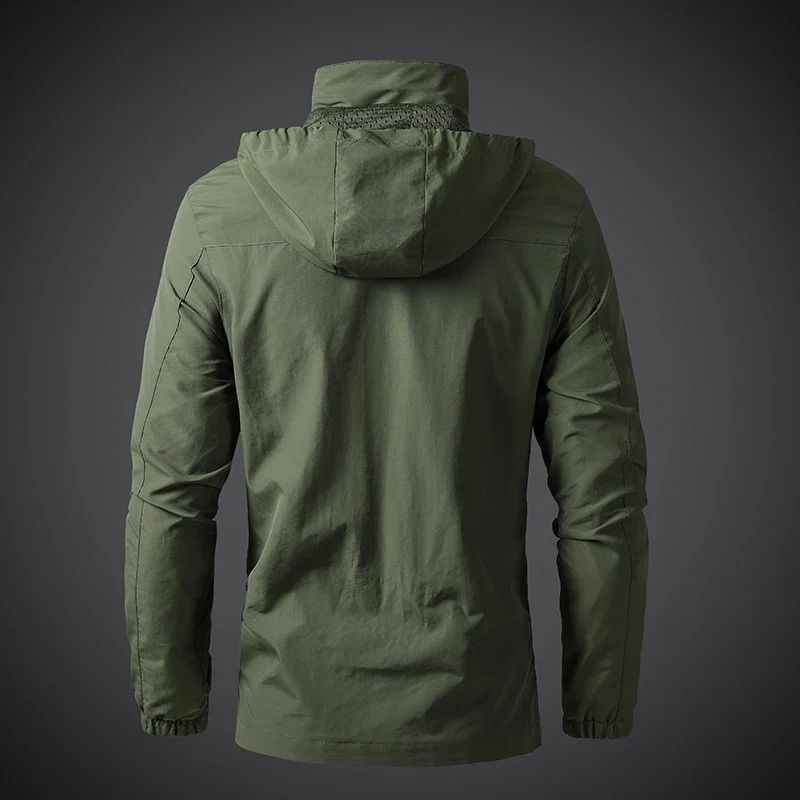 Waterdicht windjas voor mannen, ideaal voor herfst- en winterdagen, outdoorjack met winddichte en waterdichte functie.