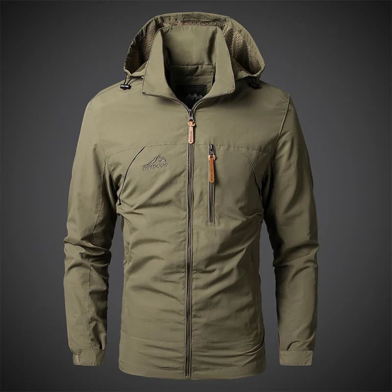 Waterdicht windjas voor mannen, ideaal voor herfst- en winterdagen, outdoorjack met winddichte en waterdichte functie.