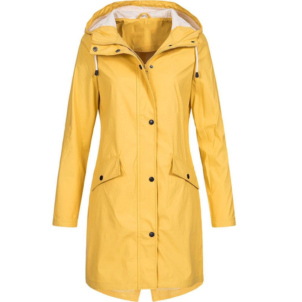Waterdichte winterjas voor dames met capuchon, ideaal voor herfst- en winterdagen.