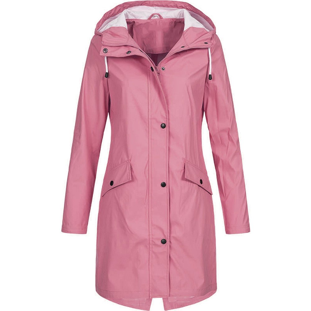 Waterdichte winterjas voor dames met capuchon, ideaal voor herfst- en winterdagen.