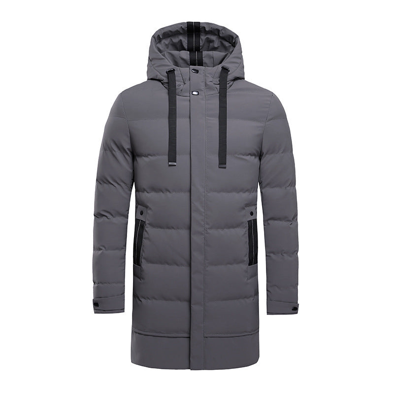 Waterdichte winterjas voor heren met afneembare capuchon, ideaal voor koude en natte herfst- en winterdagen.
