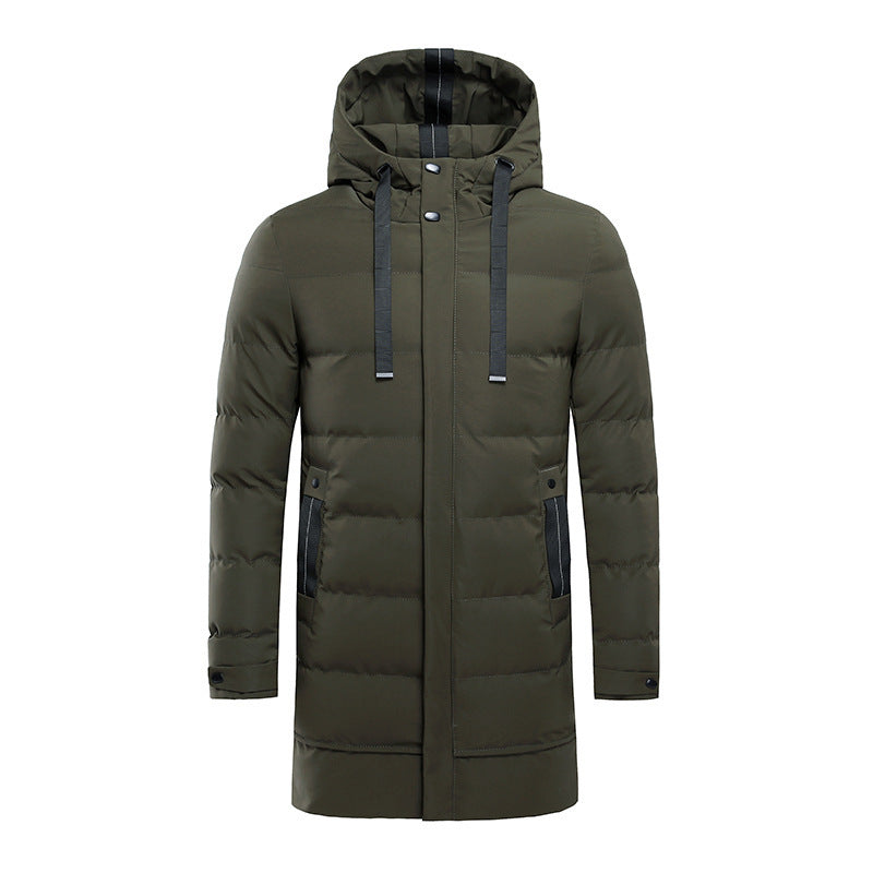 Waterdichte winterjas voor heren met afneembare capuchon, ideaal voor koude en natte herfst- en winterdagen.