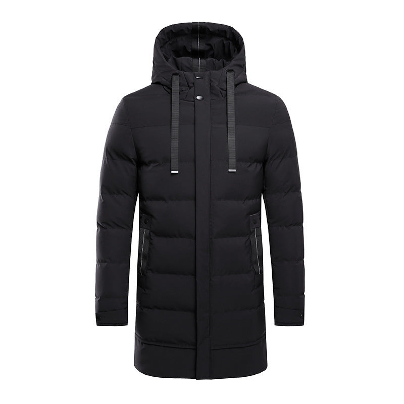 Waterdichte winterjas voor heren met afneembare capuchon, ideaal voor koude en natte herfst- en winterdagen.