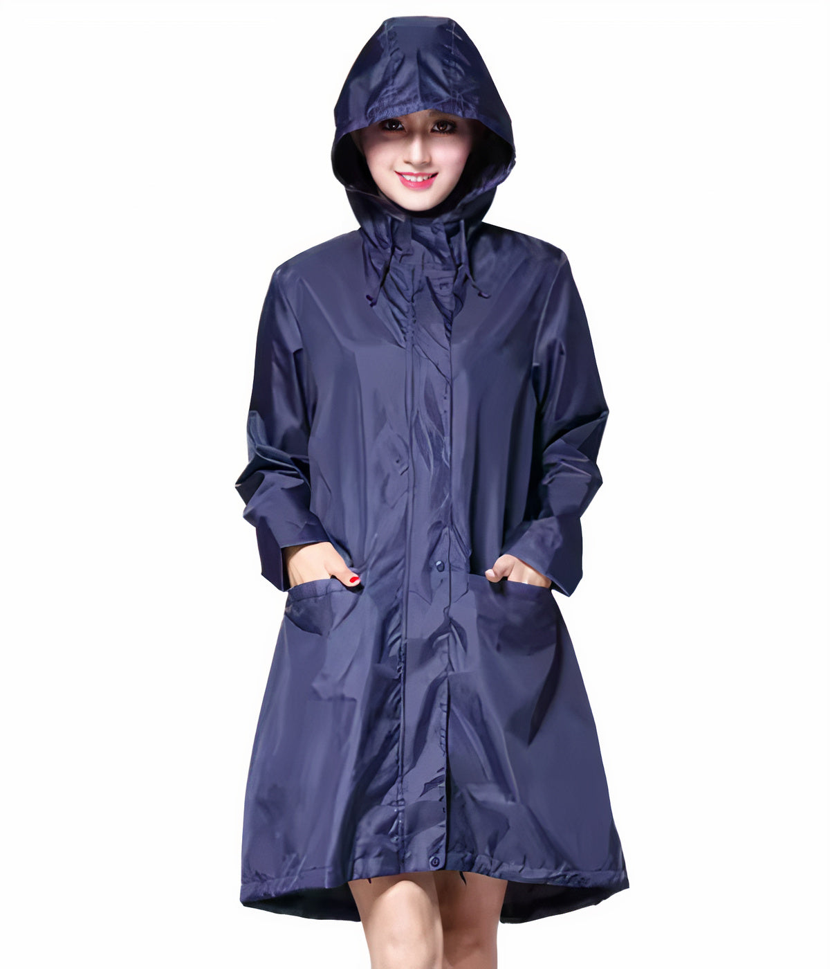 Waterdichte casual jas voor dames met capuchon, ideaal voor regenachtige herfst- en winterdagen.