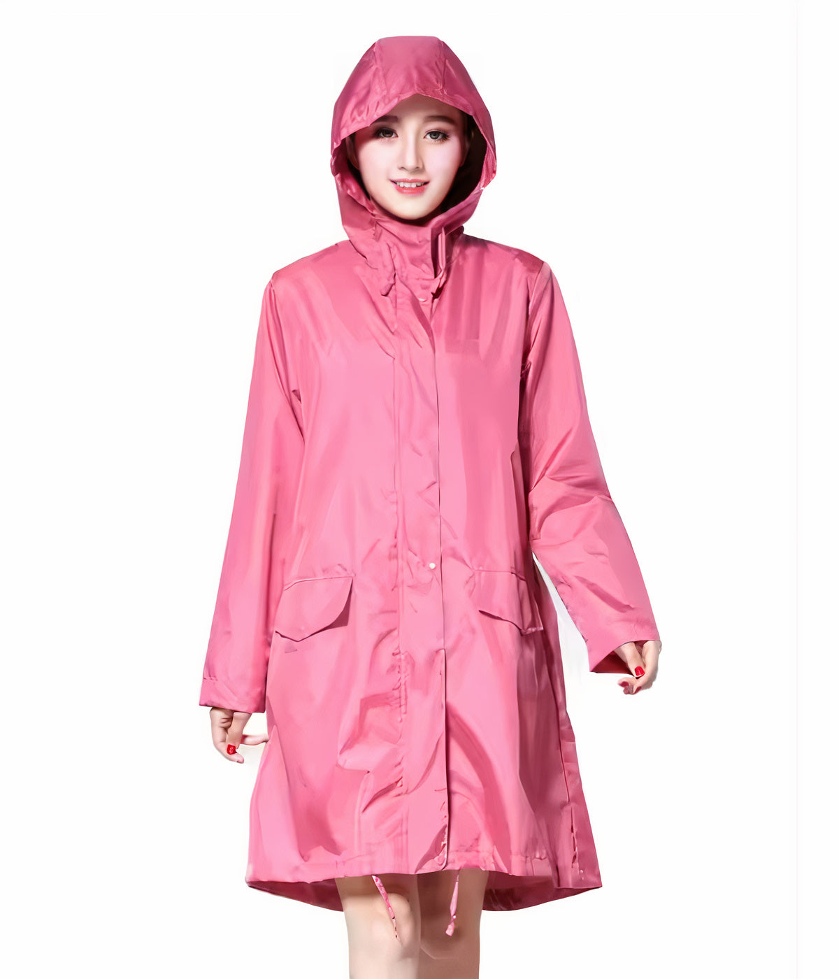 Waterdichte casual jas voor dames met capuchon, ideaal voor regenachtige herfst- en winterdagen.