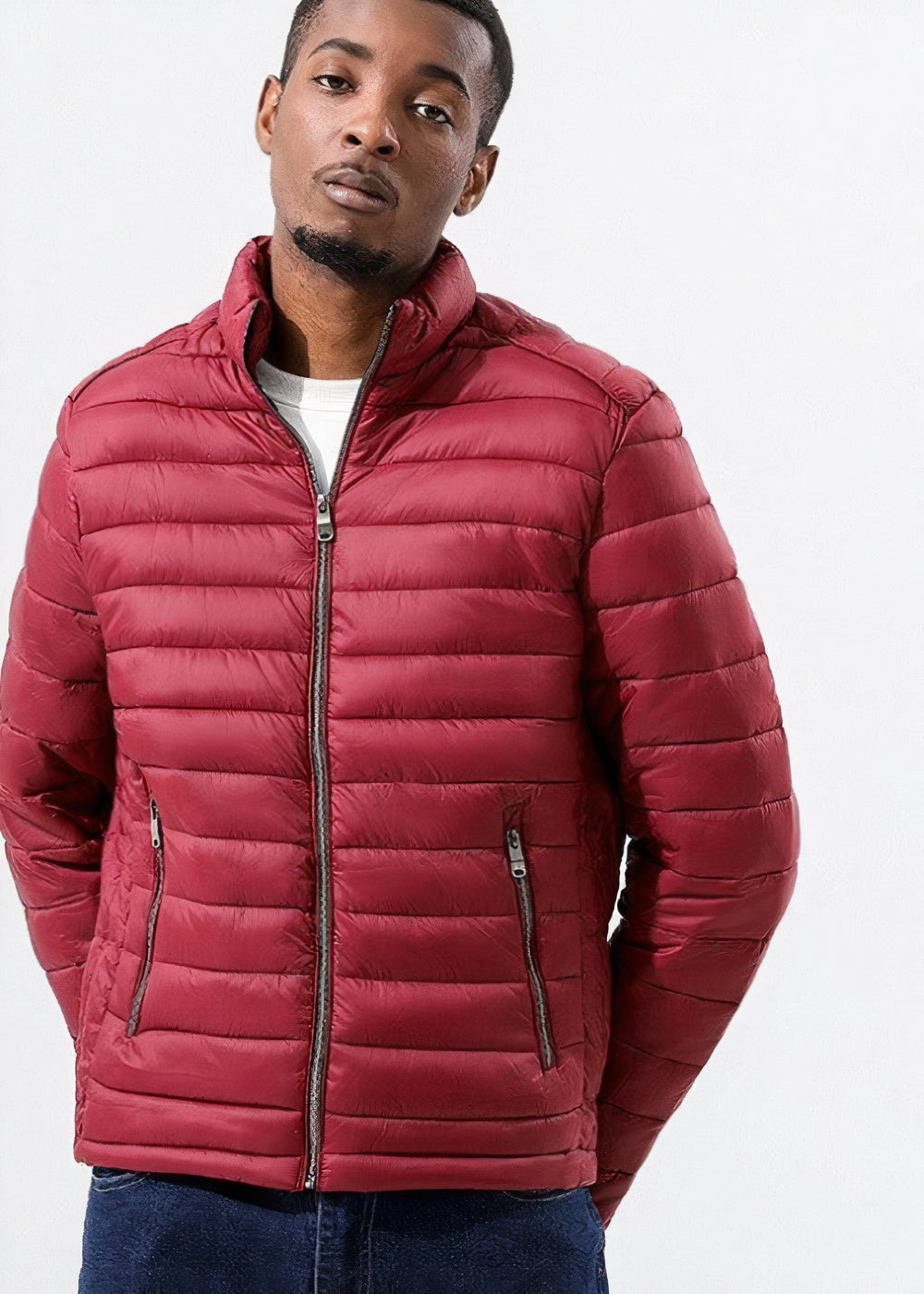 Waterdichte herenpufferjas, ideaal voor herfst- en winterdagen, licht en warm met praktische zakken.