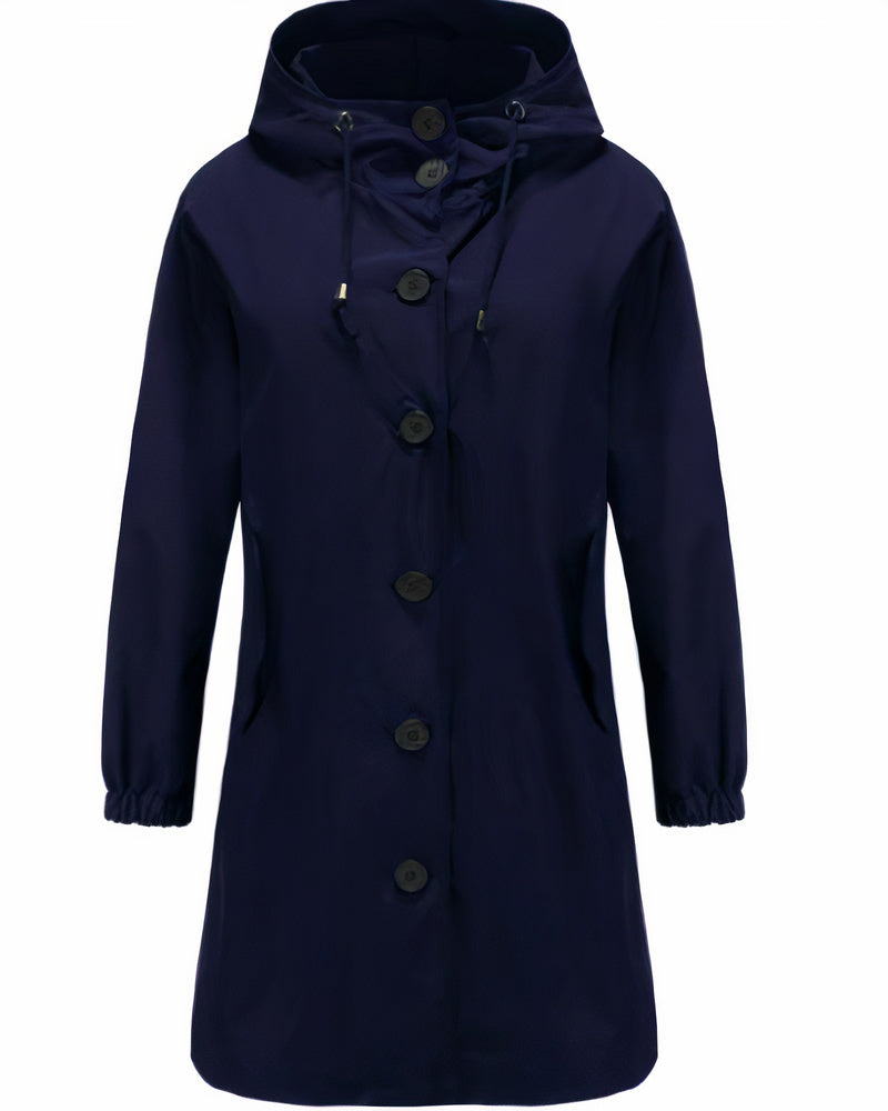 Wind- en waterdichte casual jas voor dames, ideaal voor herfst- en winterdagen, een combinatie van bescherming en stijl.