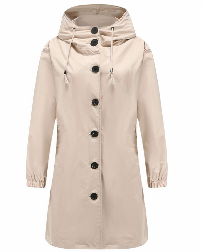 Wind- en waterdichte casual jas voor dames, ideaal voor herfst- en winterdagen, een combinatie van bescherming en stijl.