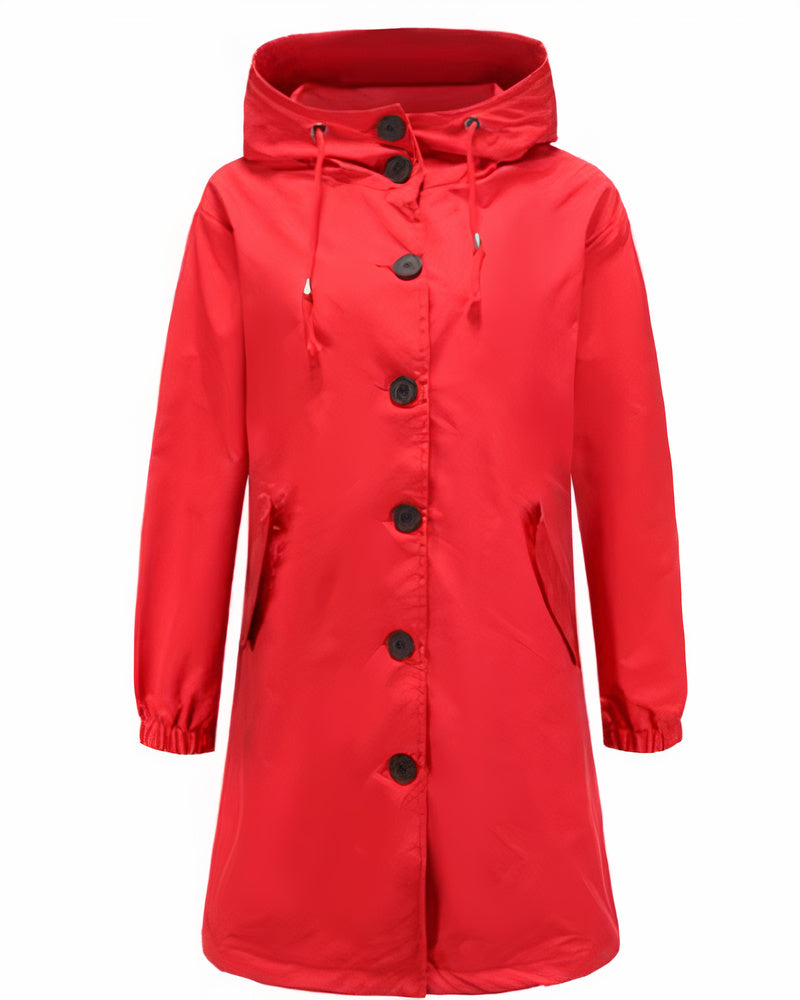 Wind- en waterdichte casual jas voor dames, ideaal voor herfst- en winterdagen, een combinatie van bescherming en stijl.