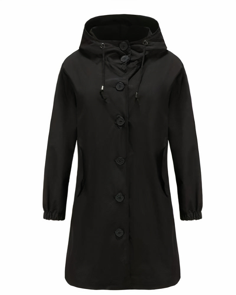 Wind- en waterdichte casual jas voor dames, ideaal voor herfst- en winterdagen, een combinatie van bescherming en stijl.