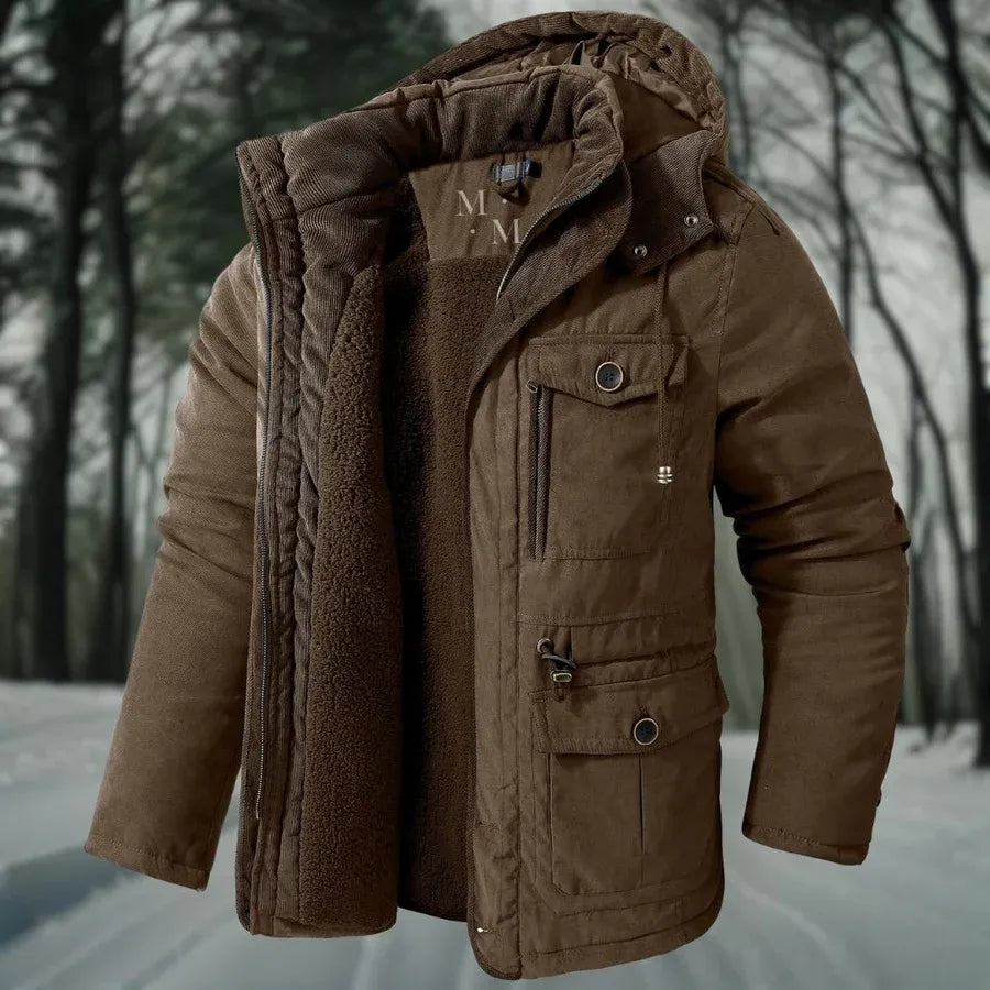Winddichte warme winterjas met isolerende voering en stijlvol ontwerp, perfect voor koude winterdagen