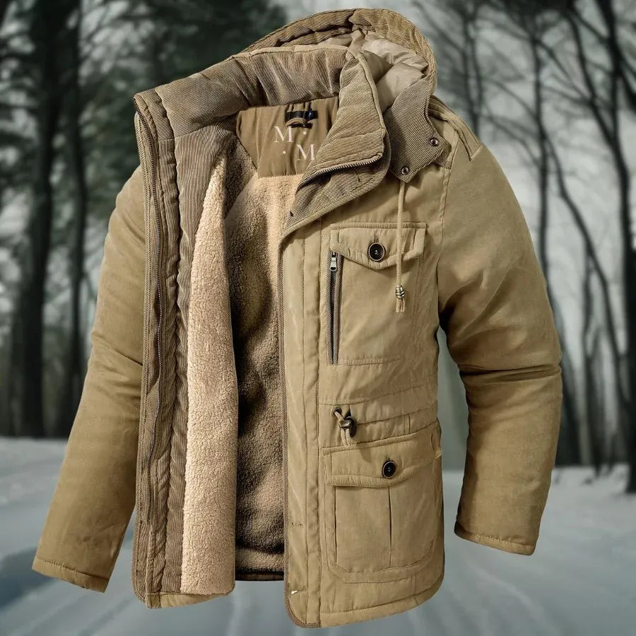 Winddichte warme winterjas met isolerende voering en stijlvol ontwerp, perfect voor koude winterdagen