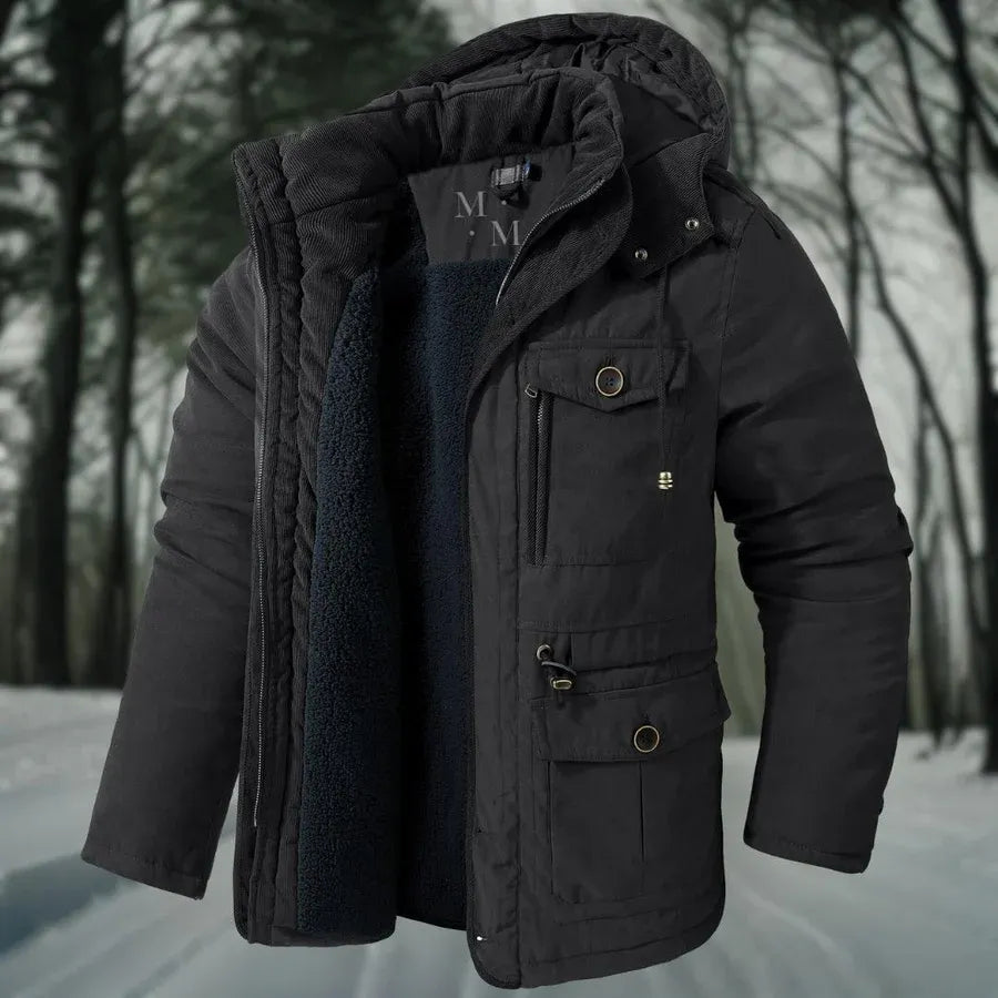 Winddichte warme winterjas met isolerende voering en stijlvol ontwerp, perfect voor koude winterdagen