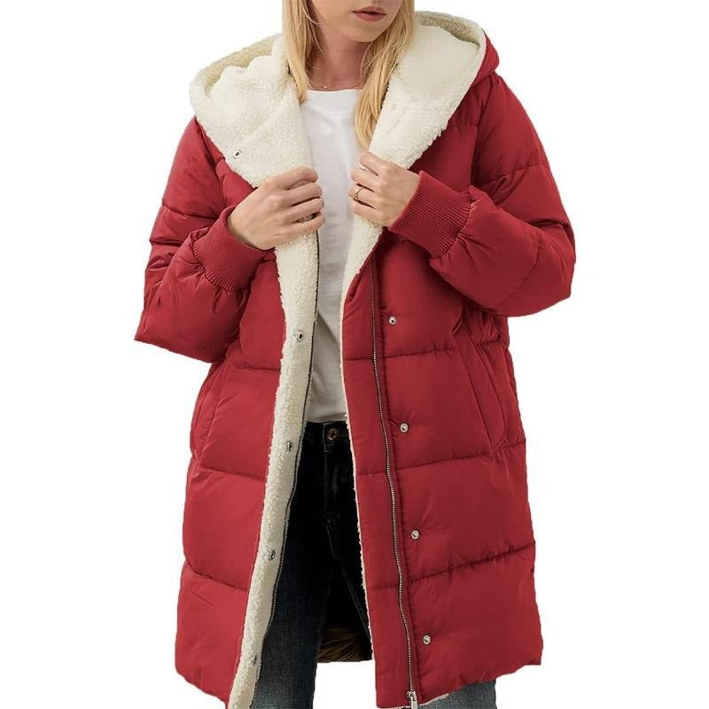 Warme katoenen winterjas voor dames, ideaal voor koude winterdagen.