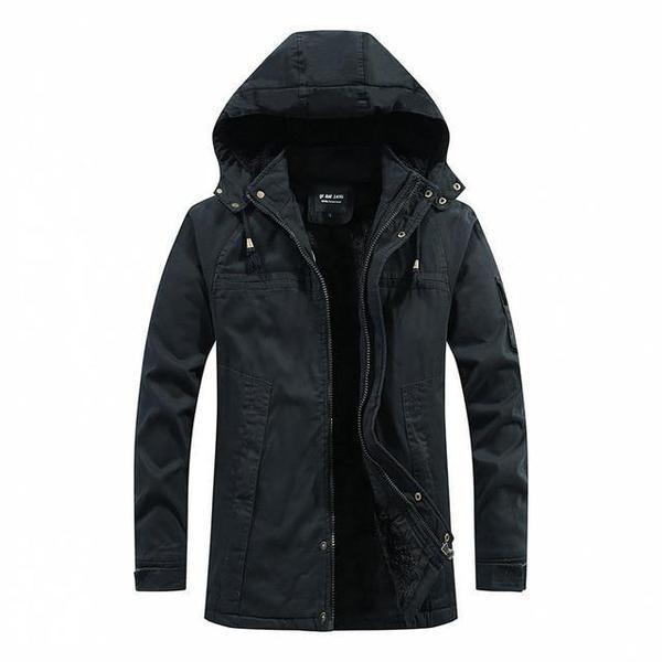 Winterjas met capuchon voor mannen, biedt warmte, bescherming en stijl in de winter.