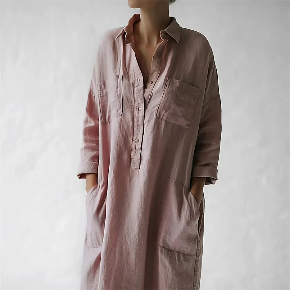 Stijlvolle lange roze jurk - Ciena