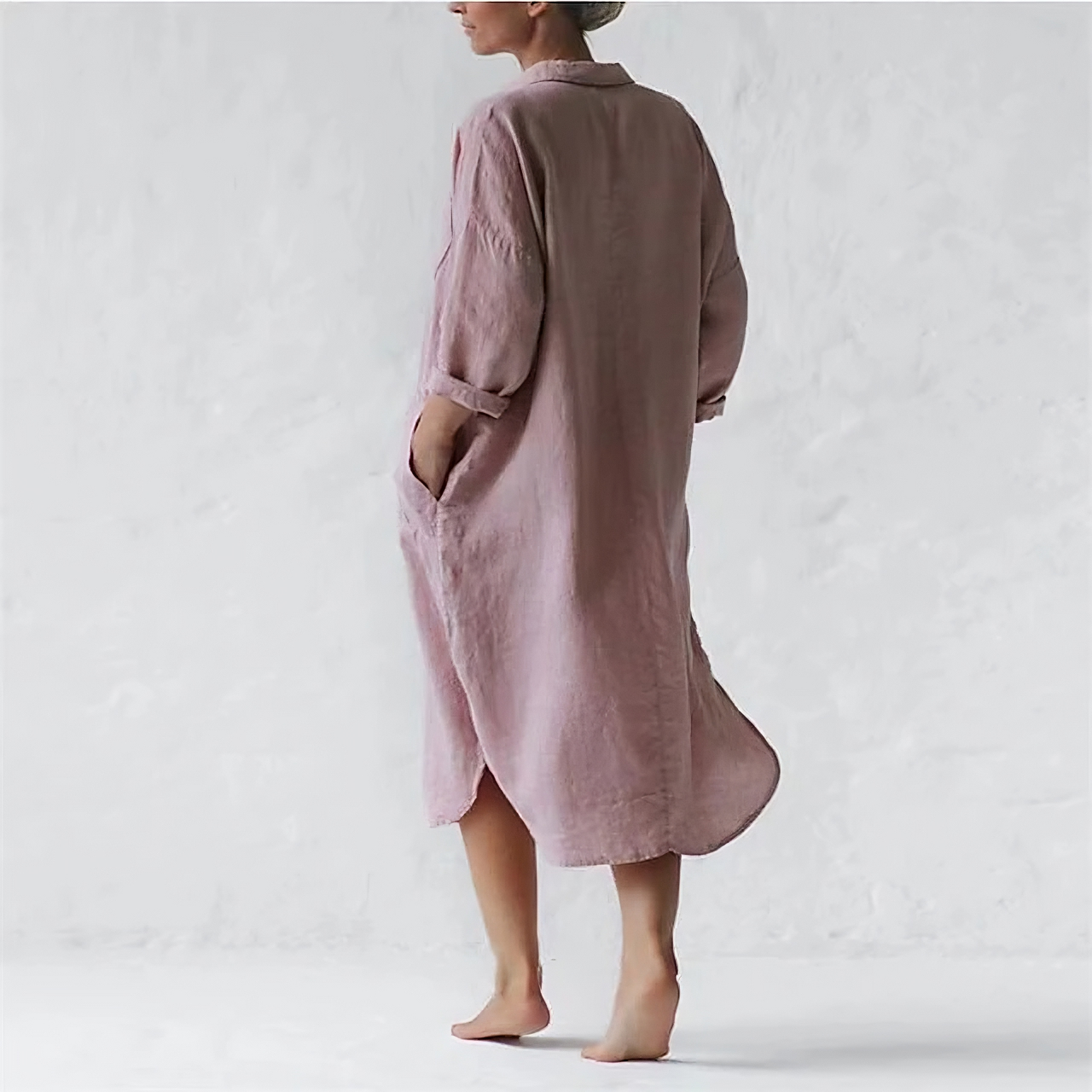 Stijlvolle lange roze jurk - Ciena