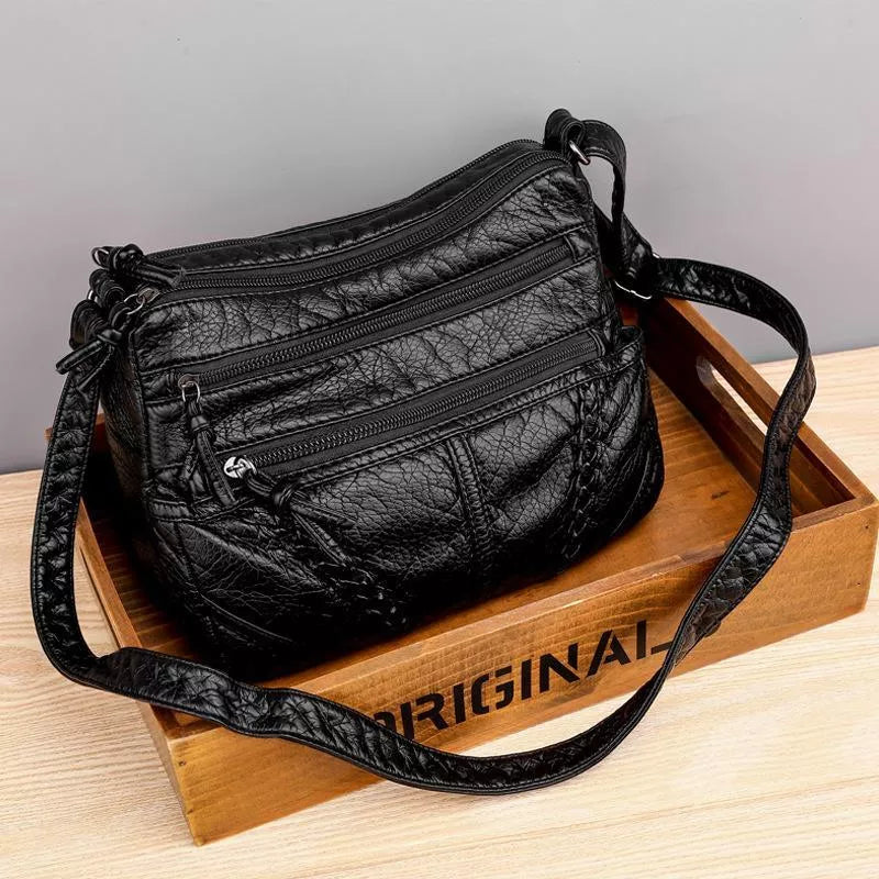 Zachte leren tas - Indy