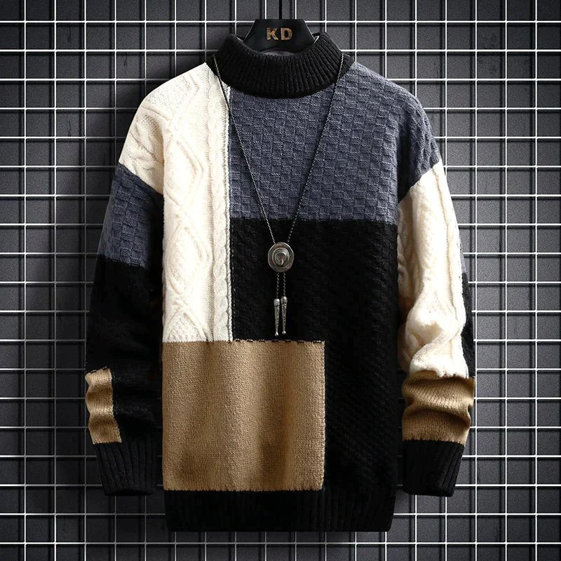 Trendy patchwork trui - Brody